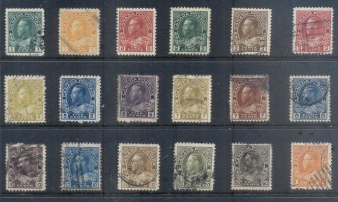 Canada-1911-25-KGV-Portraits-faults-FU