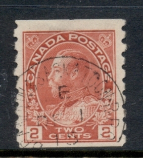 Canada-1912-24-KGV-Admiral-2c-carmine-Coil-pref-8-vert-FU