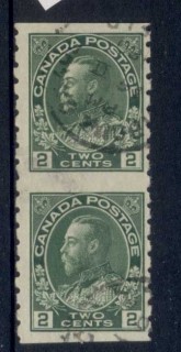 Canada-1912-24-KGV-Admiral-2c-green-coil-perf-8-vert-IMPERF-between-FU