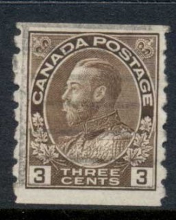 Canada-1912-24-KGV-Admiral-3c-brown-Coil-pref-8-vert-FU