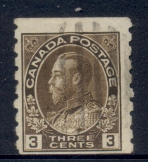 Canada-1912-24-KGV-Admiral-3c-brown-coil-perf-8-vert-FU