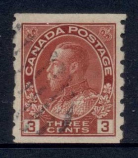 Canada-1912-24-KGV-Admiral-3c-green-Die-I-coil-perf-8-vert-FU