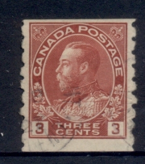 Canada-1912-24-KGV-Admiral-3c-green-Die-I-coil-perf-8-vert-FU_1