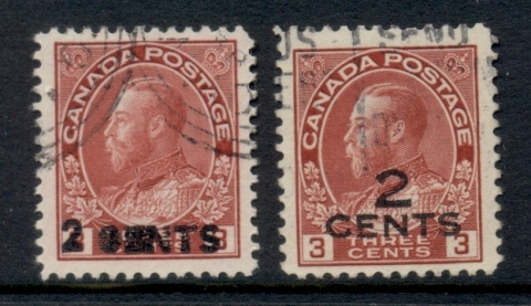 Canada-1926-KGV-Admiral-2c-on-3c-Surch-2x-types-FU