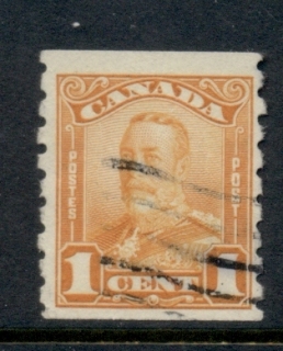 Canada-1929-KGV-Scroll-1c-Coil-Perf-8-Vert-FU