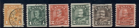 Canada-1930-31-KGV-Arch-Leaf-Coils-Perf-8-5-vert-FU