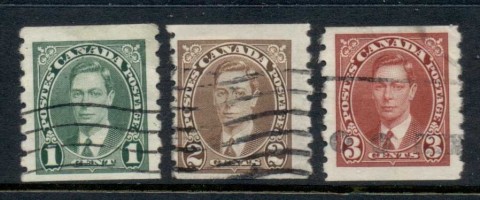 Canada-1937-KGVI-Portrait-Coil-Perf-8-Vetr-FU