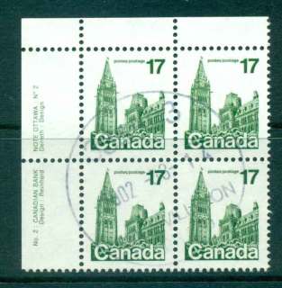 Canada-1979-17c-green-Ottawa-Parliament-Blk-4-FU-lot46066