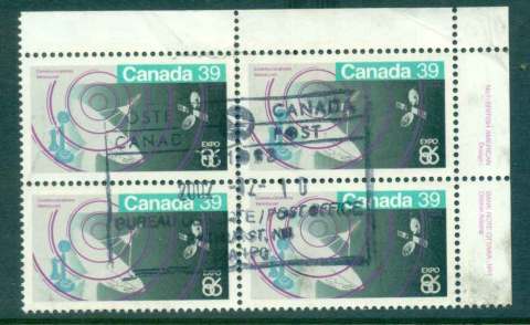 Canada-1986-39c-EXPO-Communications-Blk-4-FU-lot46041