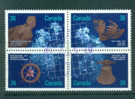 Canada-1987-Shipwrecks-Blk-4-FDI-CTO-lot67768