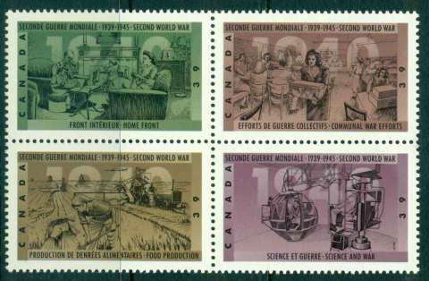 Canada-1990-Political-Military-Actions-WWII-Blk-4-MUH-lot45975