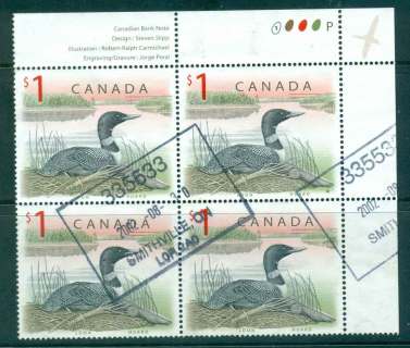 Canada-1997-1-Loon-Cnr-Blk-4-FU-lot46054