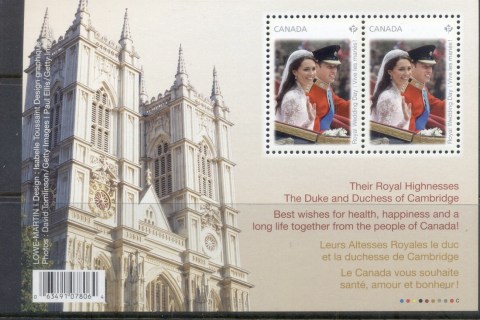 Canada-2011 Royal Wedding William & Kate MS