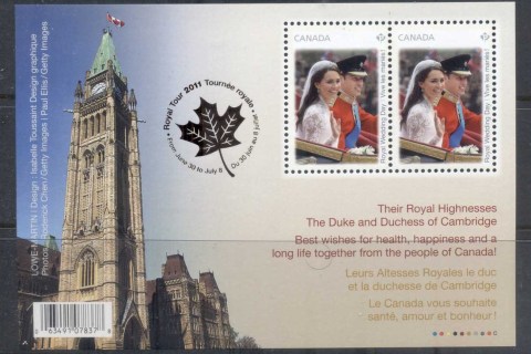 Canada-2011 Royal Wedding William & Kate, Opt Royal Tour MS