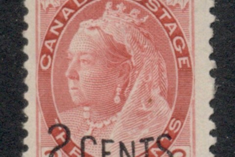 Canada-1899-QV-Numeral-Opt-2c-on-3c-MLH