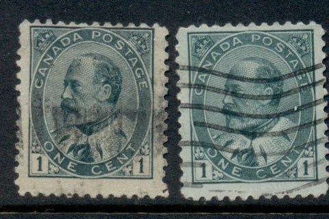 Canada-1903-08-KEVII-Portrait-1c-2-shades-FU