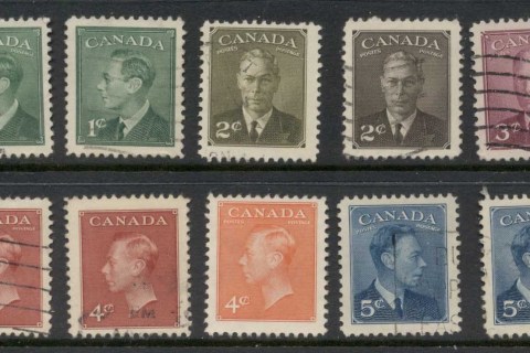 Canada-1949-50-KGVI-Portrait-Asst-FU