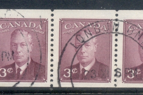 Canada-1949-KGVI-Portrait-booklet-pane-3c-FU