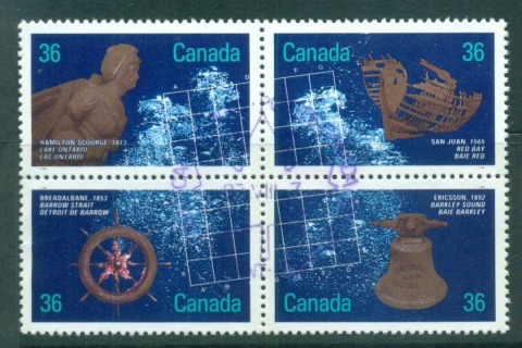 Canada-1987-Shipwrecks-Blk-4-FDI-CTO-lot67768