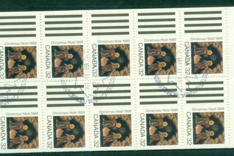 Canada-1988-Xmas-32c-Booklet-FDI-CTO-lot67731