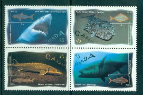 Canada-1997-Salt-Water-Fish-Blk-4-MUH-lot46017