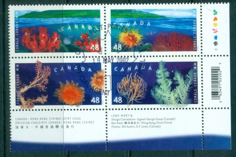 Canada-2002-Corals-Blk-4-FDI-CTO-lot67746