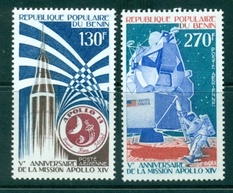 Benin 1976 Apollo 14 Moon Mission Space