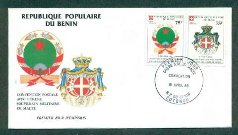 Benin 1985 Sovereign order of Malta Postal Convention FDC