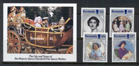 Bermuda-1985 Queen Mother 85th Birthday + MS