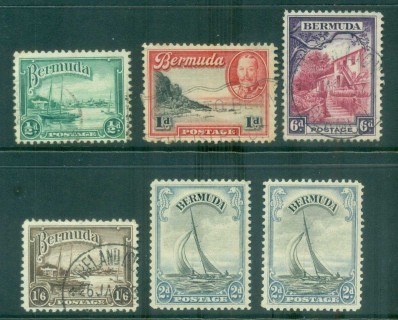 Bermuda-1936-40-KGV-Pictorials-asst-MH-FU-lot79196