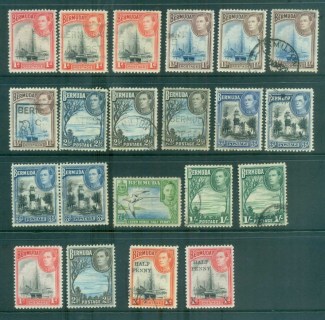 Bermuda-1938-51-KGVI-Pictorials-asst-MH-FU-lot79199