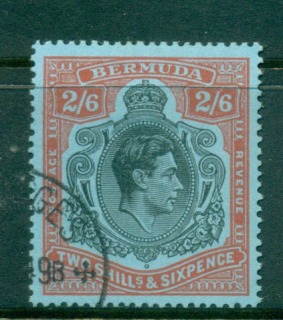 Bermuda-1950-KGVI-2-6d-Perf-14-FU-Lot55191