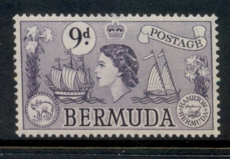 Bermuda-1953-58-QEII-Pictorial-9d-MUH