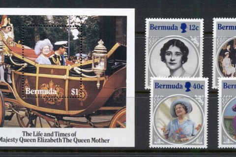 Bermuda-1985 Queen Mother 85th Birthday + MS