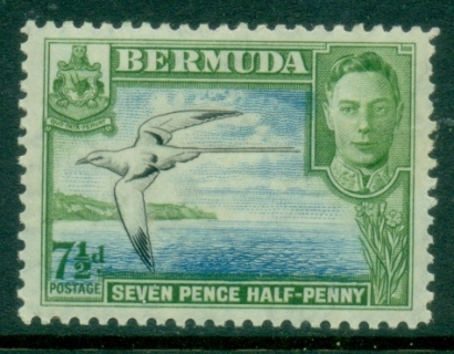 Bermuda-1938-51-KGVI-Pictorial-7½d-Tropic-Bird-MLH