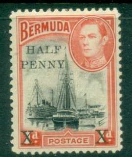 Bermuda-1940-KGVI-Pictorial-½s-surch-on-1d-Hamilton-Harbour-MLH