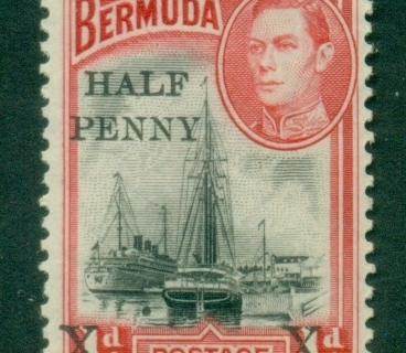 Bermuda-1940-KGVI-Pictorial-Opt-0-5d-on-1d-MUH