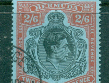 Bermuda-1950-KGVI-2-6d-Perf-14-FU-Lot55191