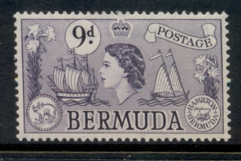 Bermuda-1953-58-QEII-Pictorial-9d-MUH