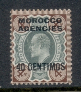 BFPO-Morocco-Agencies-1907-10-KEVII-Opt-on-GB-40c-on-4d-brown-green-MLH