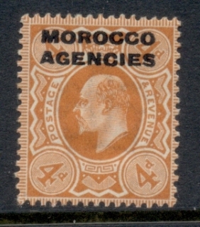 BFPO-Morocco-Agencies-1907-10-KEVII-Opt-on-GB-40c-on-4d-orange-MLH