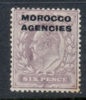 BFPO-Morocco-Agencies-1907-12-KEVII-Opt-on-GB-6c-toned-cnr-BL-MLH