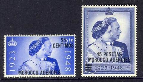 Morocco-Agencies-Sp-1948-KGVI-Silver-Wedding-MLH-Lot10859