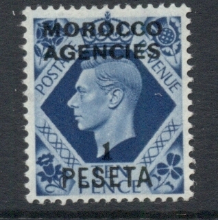 Morocco-Agencies-1951-52-KGVI-1pe-on-10d-MLH