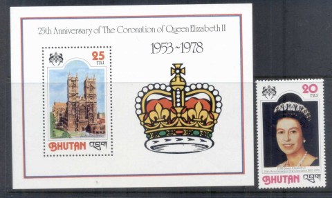 Bhutan-1978-QEII-Coronation-25th-Anniversary-MS-MUH