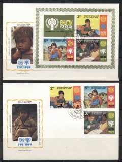 Bhutan-1979-IYC-International-year-of-the-Child-MS-2x-FDC