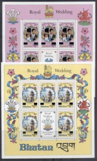 Bhutan-1981-Royal-Wedding-Charles-Diana-Opt-sheetlets-MUH