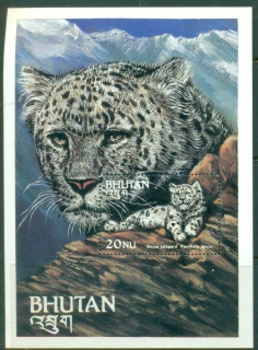 Bhutan-1984-Endangered-Species-Snow-Leopard-MS-MUH