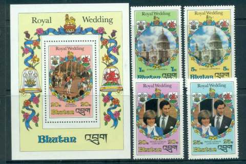 Bhutan-1981 Royal Wedding Charles & Diana
