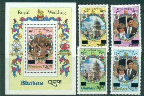 Bhutan-1981 Royal Wedding Charles & Diana